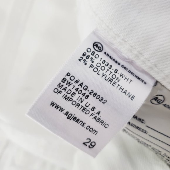 Ag Adriano Goldschmied Jeans The Stilt Roll-up Cigarette Cropped White 29 - Picture 8 of 11